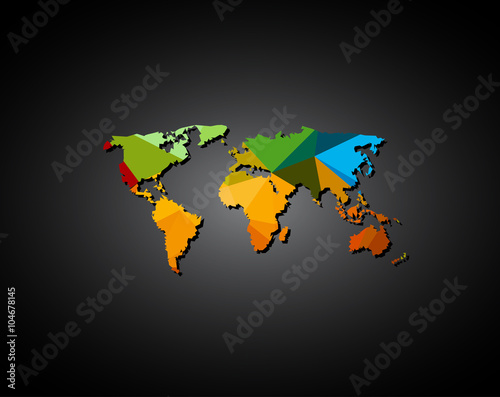 Earth polygon map easy all editable