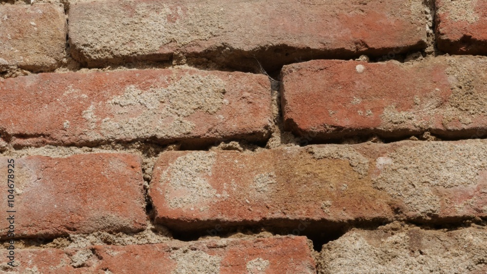 Red ancient wall with red clay and cement for backgrounds 4K 2160p 30fps UltraHD titlting video - Slow tilt on old aged looking wall with damaged clay bricks 4K 3840X2160 UHD footage Red ancient wall with red clay and cement for backgrounds 4K 2160p 30fps UltraHD titlting video - Slow tilt on old aged looking wall with damaged clay bricks 4K 3840X2160 UHD footage