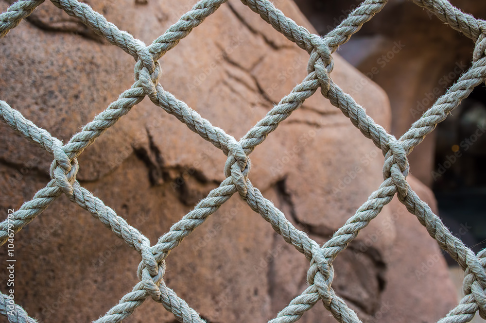 Fototapeta premium Closeup of a rope fence.