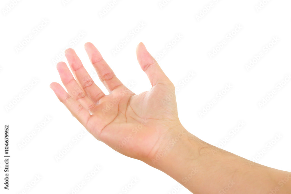 Man hands holding something isolated on white background Man hands holding something isolated on white background