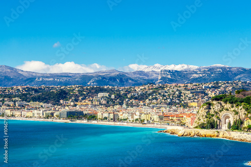 Panoramic view of Villefranche-sur-Mer, Nice, French Riviera. © kerenby