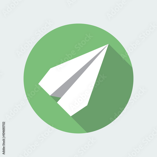 Paper Plane Flat Icon. Paper Origami Airplane symbol.