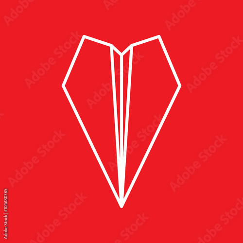 Paper Plane Thin Line Icon. Paper Origami Airplane symbol.