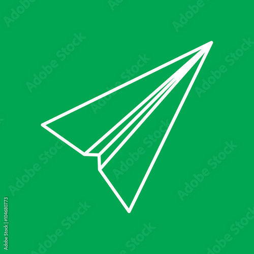 Paper Plane Thin Line Icon. Paper Origami Airplane symbol.