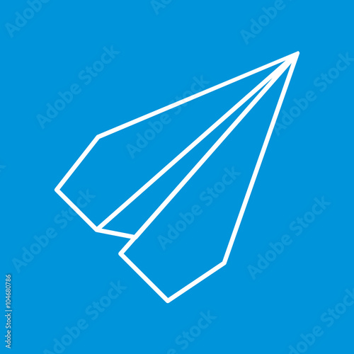 Paper Plane Thin Line Icon. Paper Origami Airplane symbol.