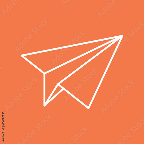 Paper Plane Thin Line Icon. Paper Origami Airplane symbol.