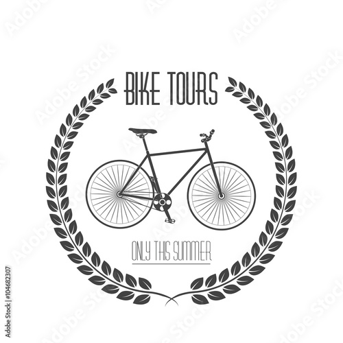Bicycle tours label. Vintage illustration