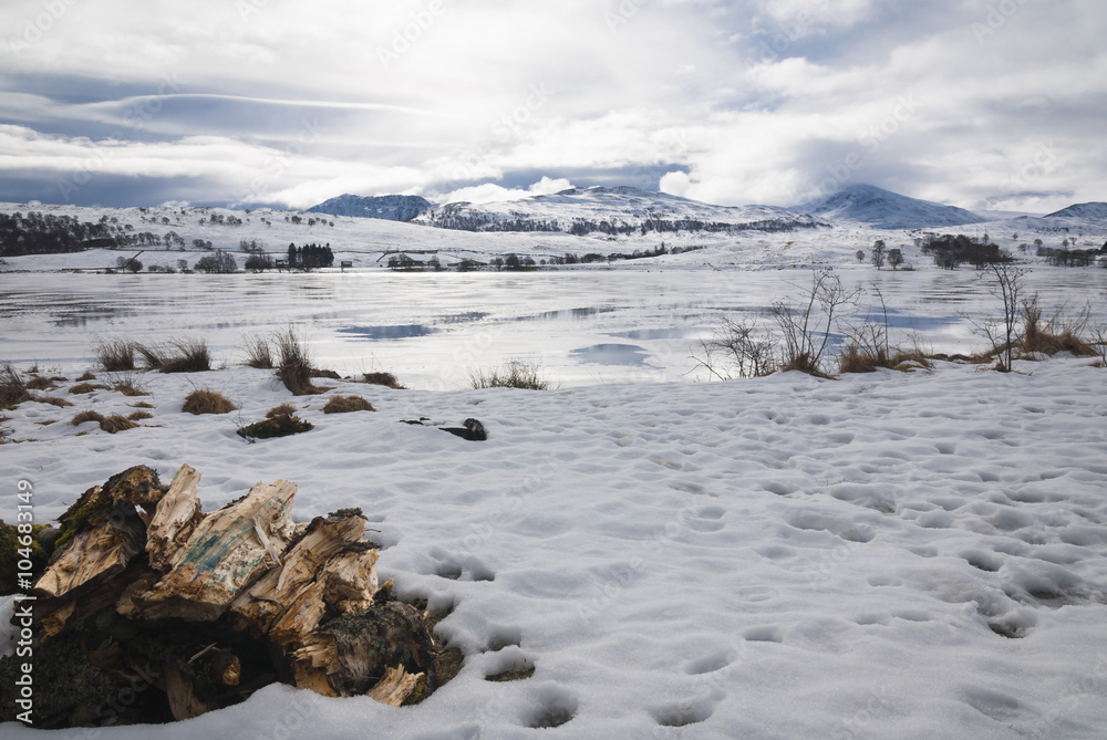 Looking across Loch Rannoch, Loch Raineach, in winter