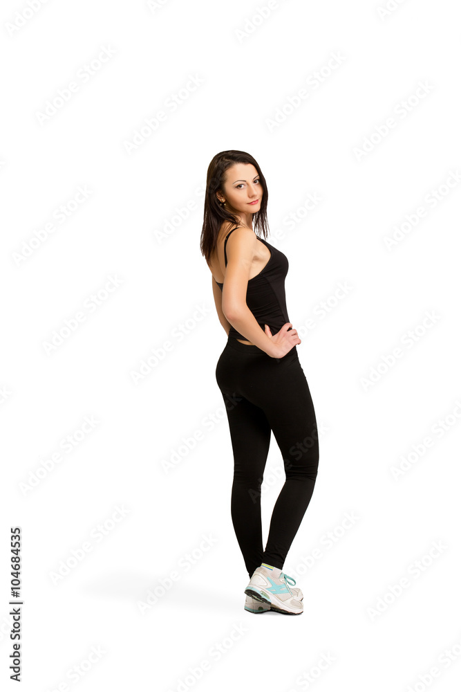 Slim isolated woman, weight-loss, good shape Slim isolated woman, weight-loss, good shape