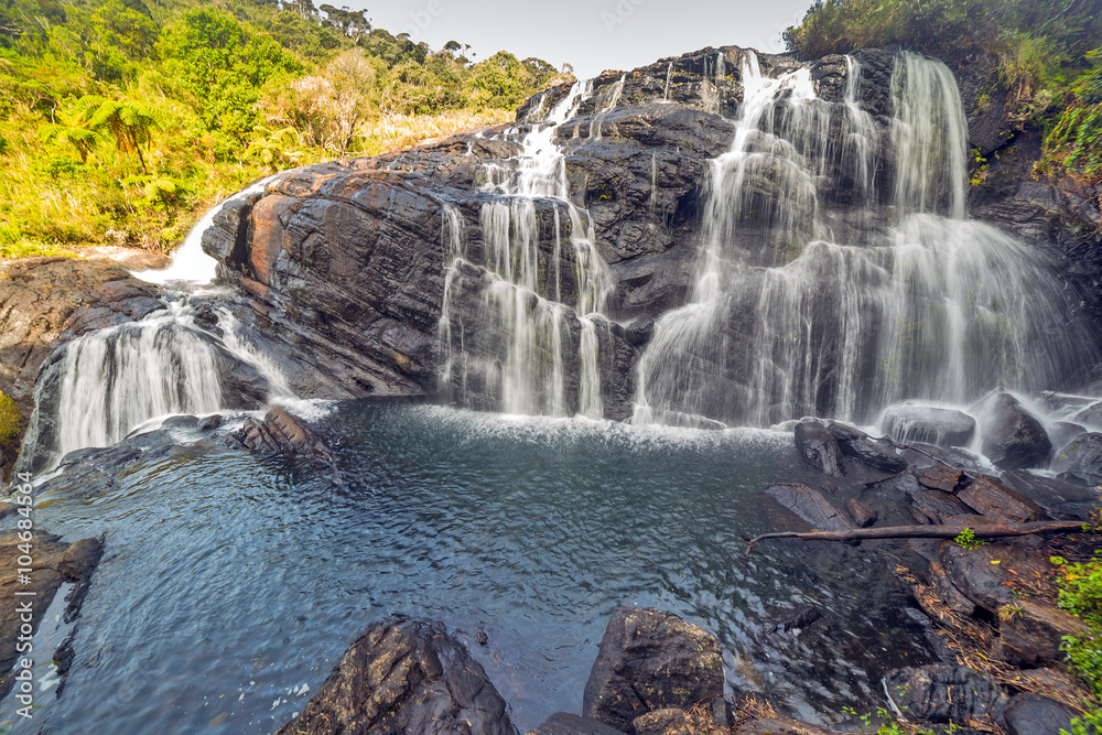 Baker's Falls is a famous waterfall in Sri Lanka.