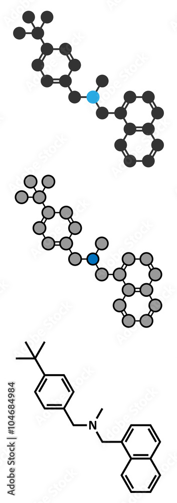 Butenafine antifungal drug molecule.