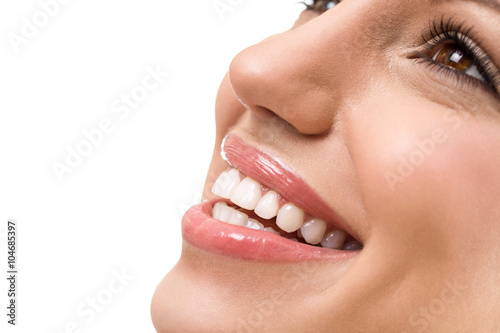 Great smile with straight white teeth