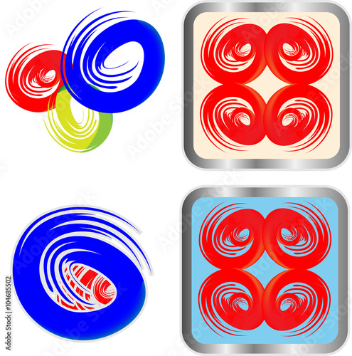 Circular Icon Symbol Logo Element set  vector, grouped for easy editing. No open shapes or paths.