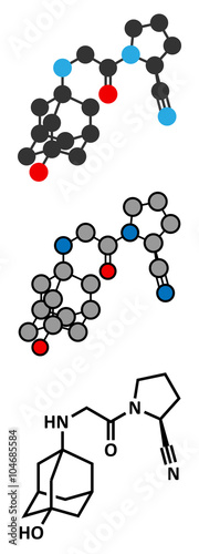 Vildagliptin diabetes drug molecule. photo