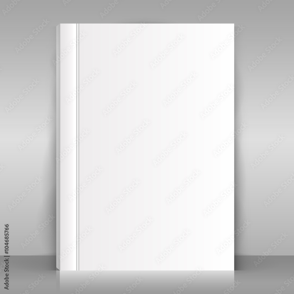 Brochure mock up. White book on gray background. Vector illustration. Brochure mock up. White book on gray background. Vector illustration.