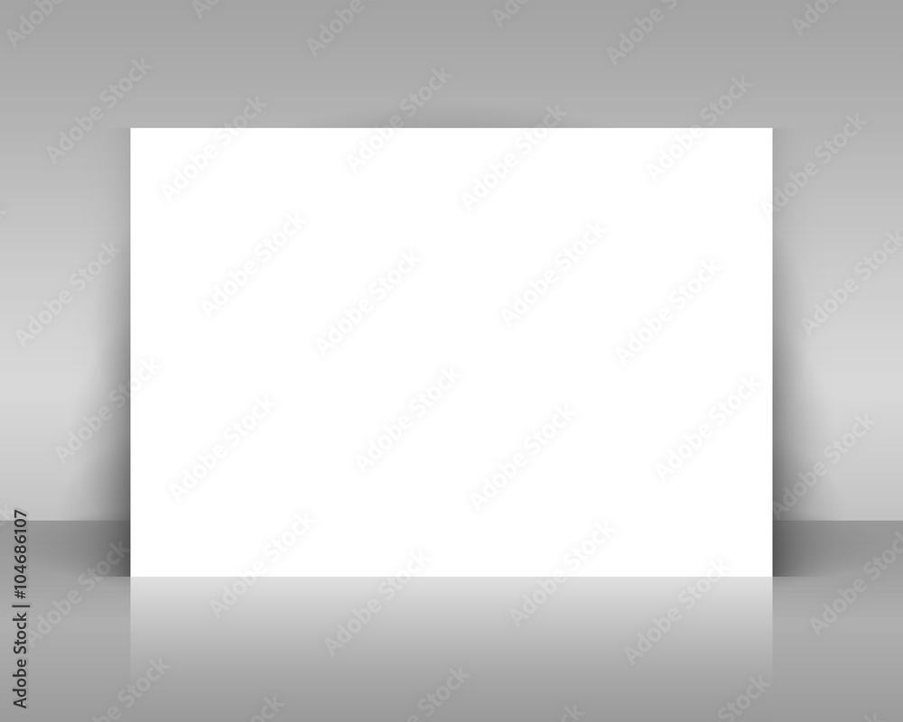 Card mock up. White paper on gray background. Vector template. Card mock up. White paper on gray background. Vector template.