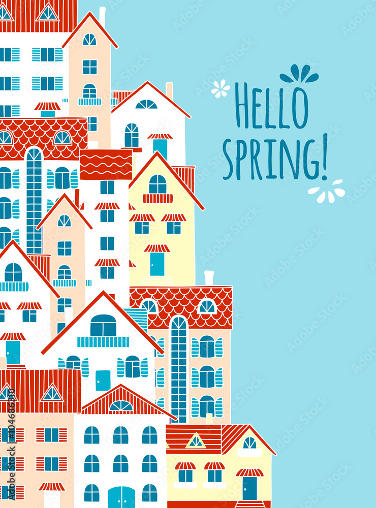 Hello spring! The composition of the houses
