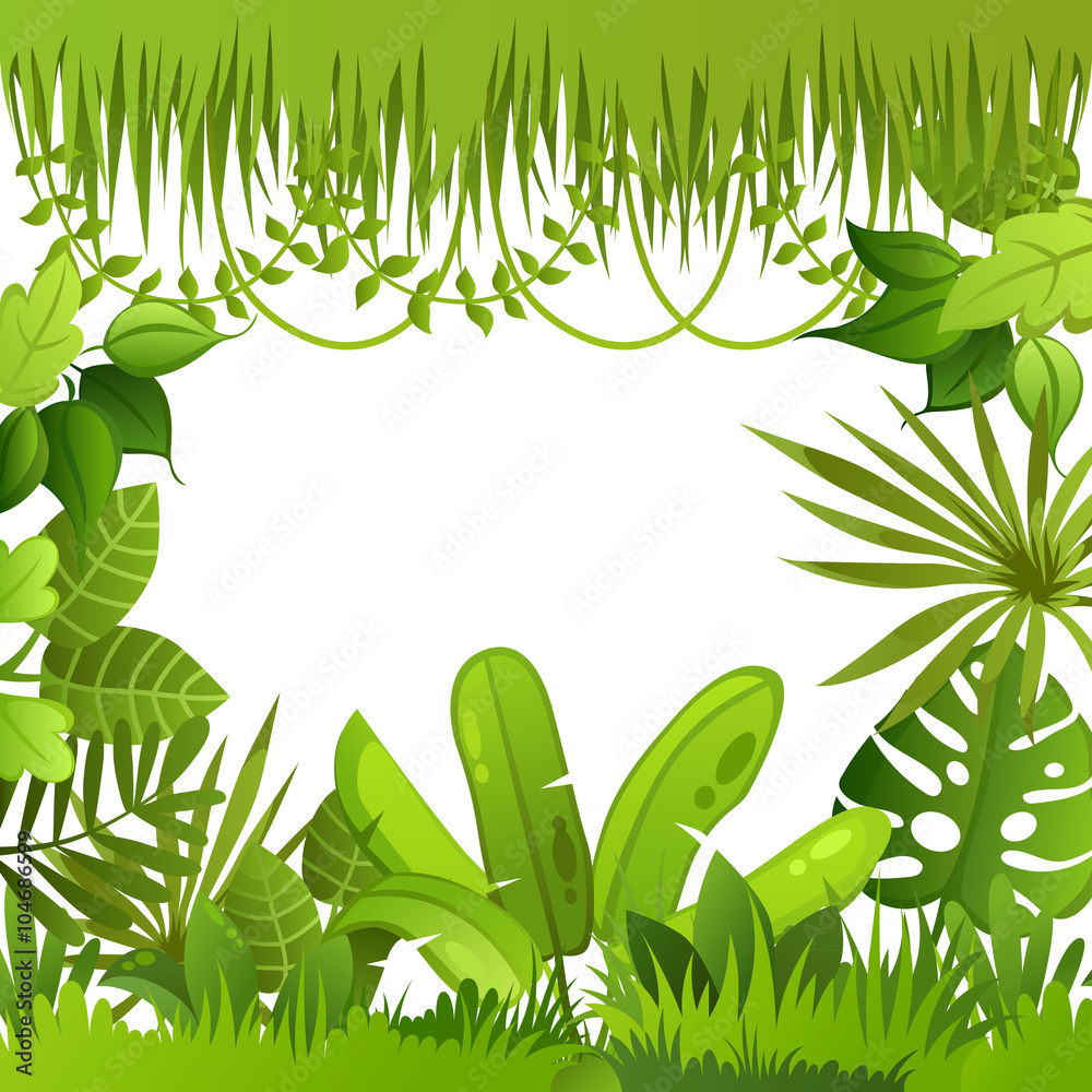 Fototapeta premium jungle plants. background. vector illustration