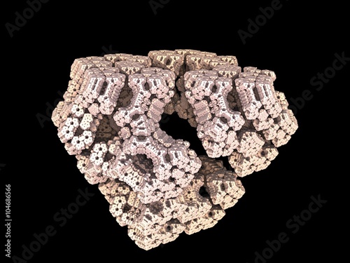 Fototapeta Naklejka Na Ścianę i Meble -  Fractal fungus, mineral or astronomical object isolated on black