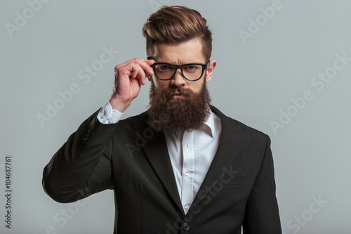 Young bearded businessman