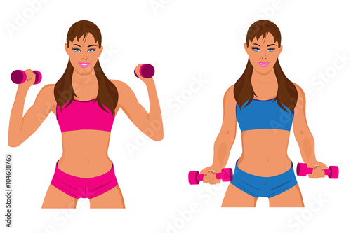 fitness woman, exercising, sport, vector