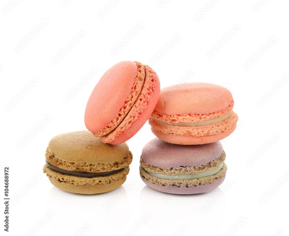Colorful macaroons isolate on white background. Colorful macaroons isolate on white background.