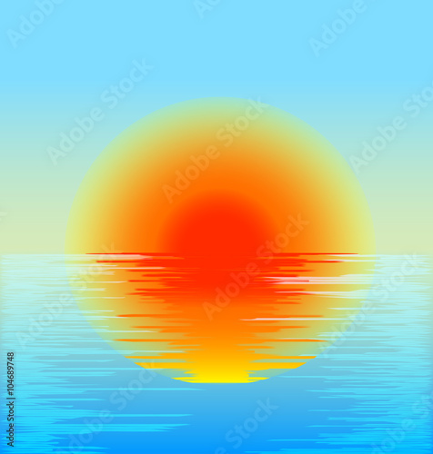 vector sunset in the sea