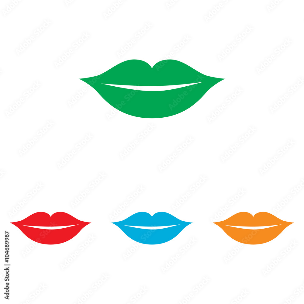 Naklejka premium Lips sign. Colorfull set