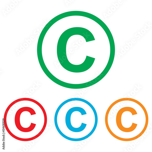 Copyright sign. Colorfull set