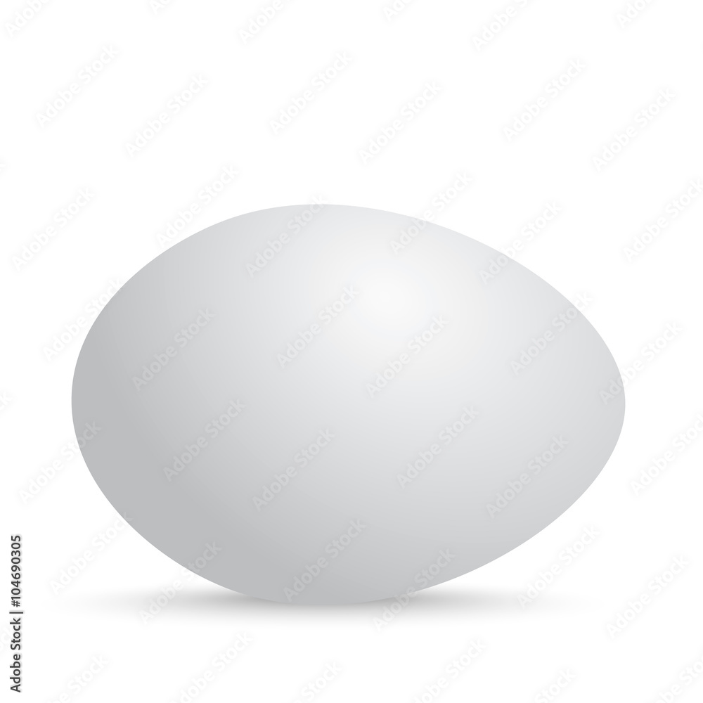 White egg on white background White egg on white background