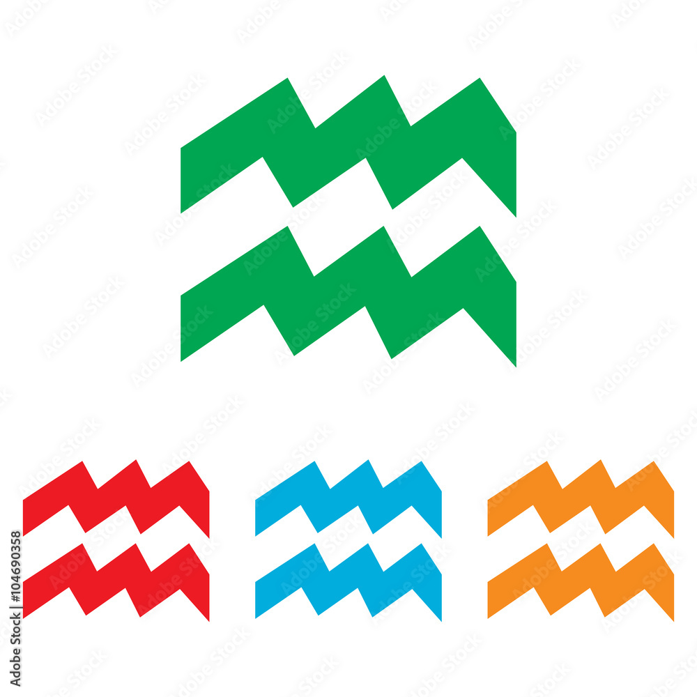 Aquarius sign. Colorfull set Aquarius sign. Colorfull set