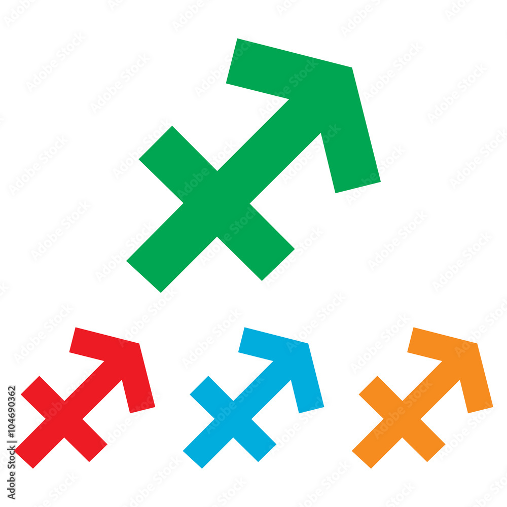 Sagittarius sign. Colorfull set Sagittarius sign. Colorfull set