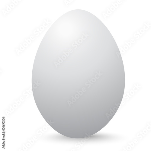 White egg on white background