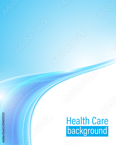 abstract health care background flyer cover page design blue wave pattern