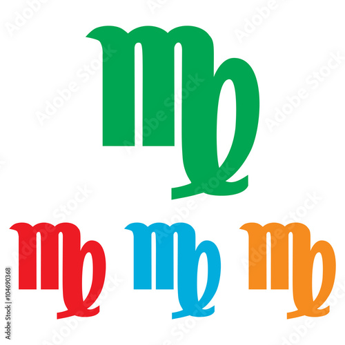Virgo sign. Colorfull set