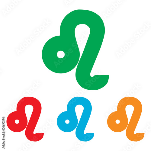 Leo sign. Colorfull set 
