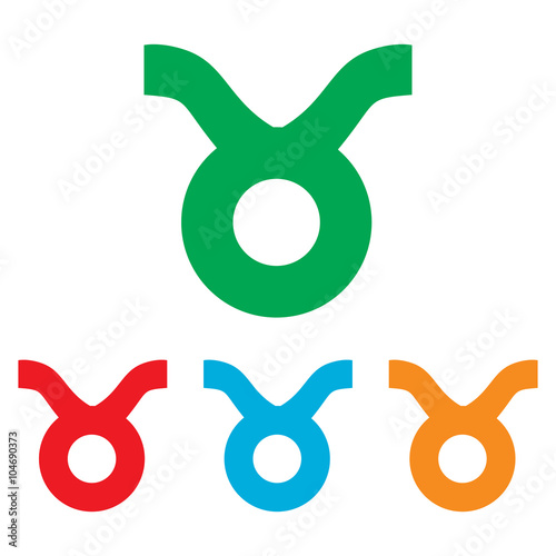 Taurus sign. Colorfull set