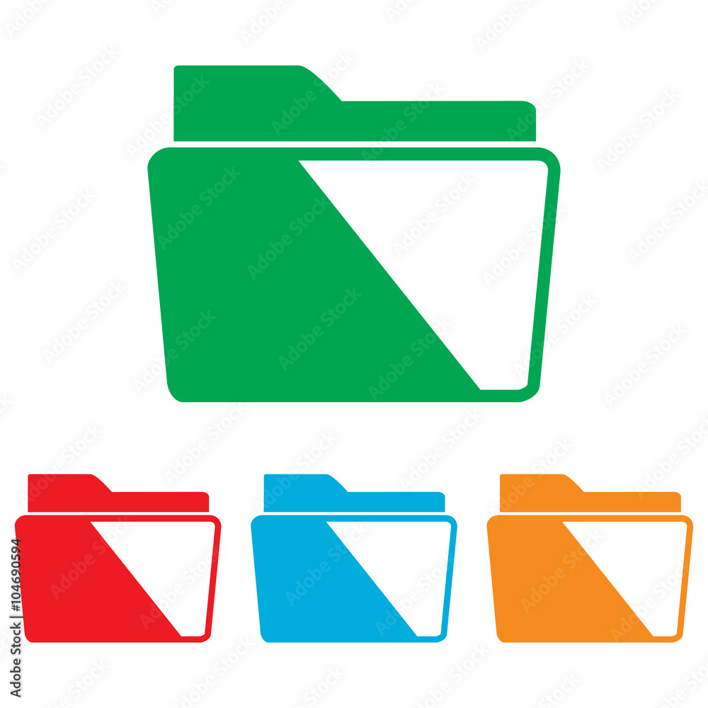 Folder sign. Colorfull set Folder sign. Colorfull set