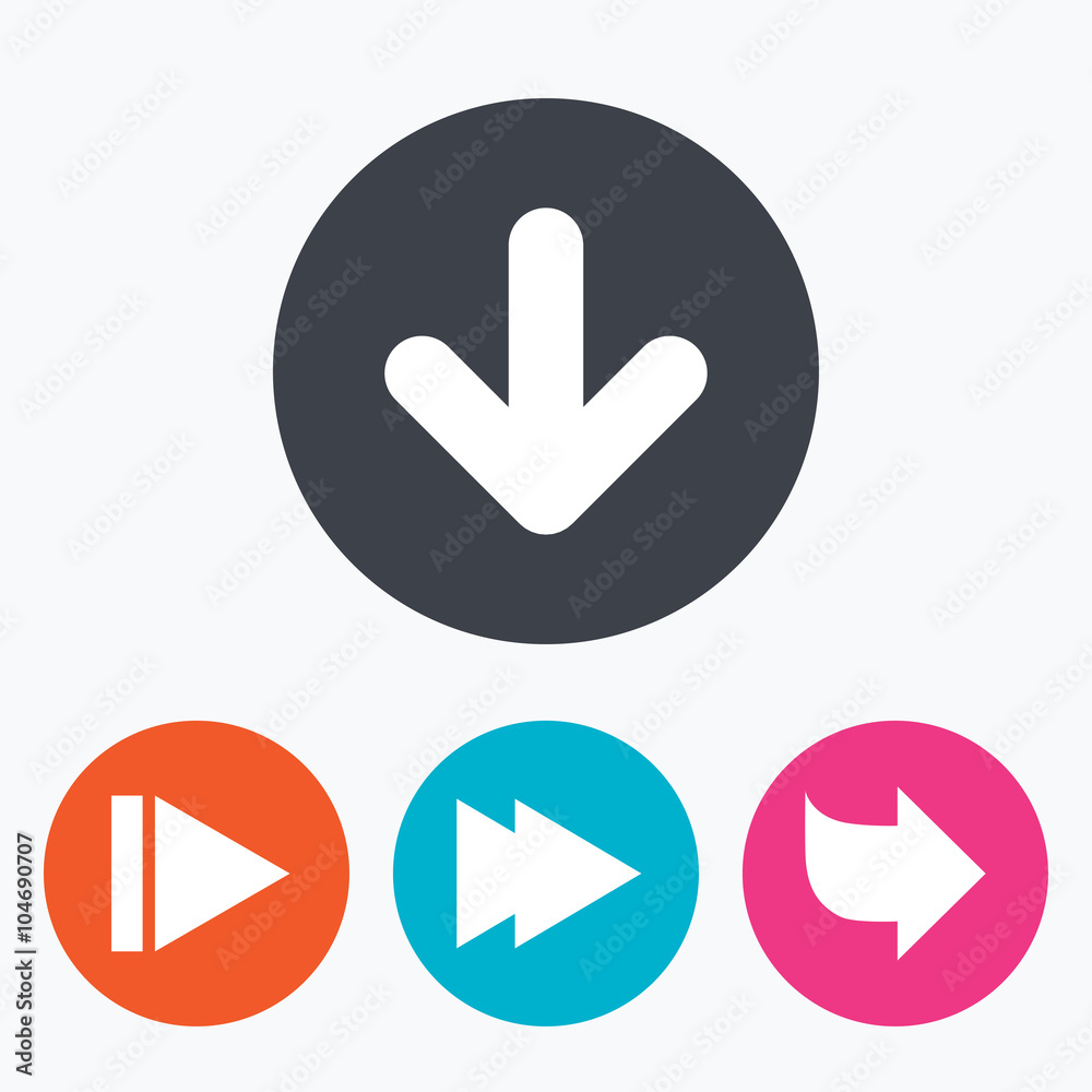 Arrow icons. Next navigation signs symbols. Arrow icons. Next navigation signs symbols.