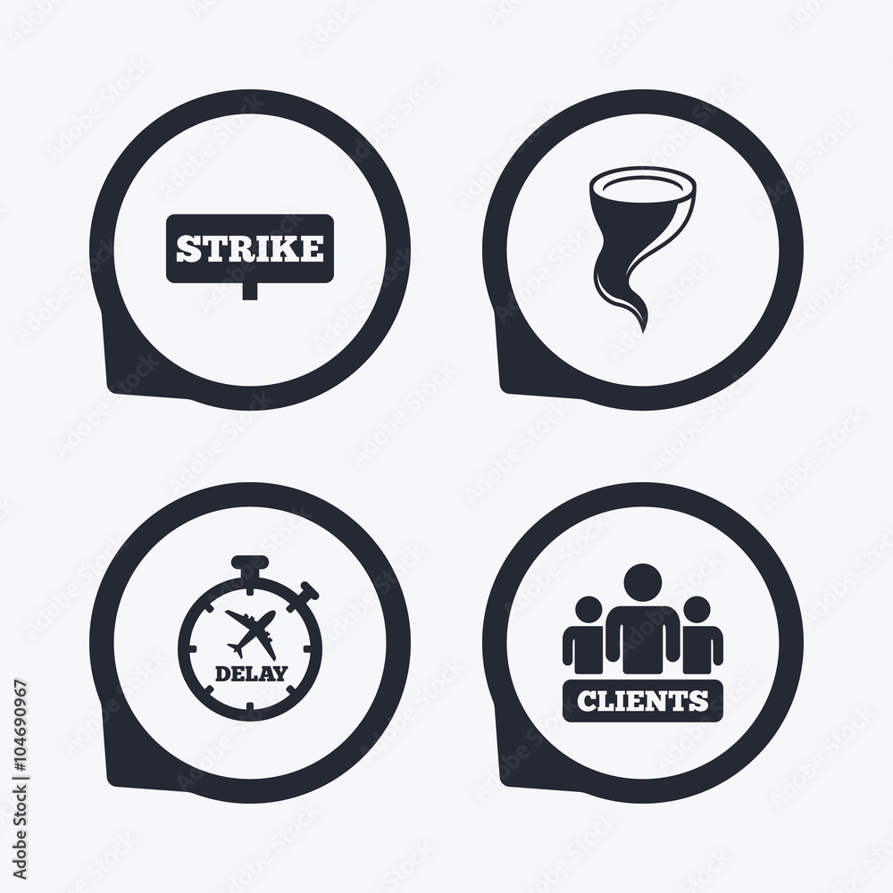 Strike icon. Storm weather and group of people.