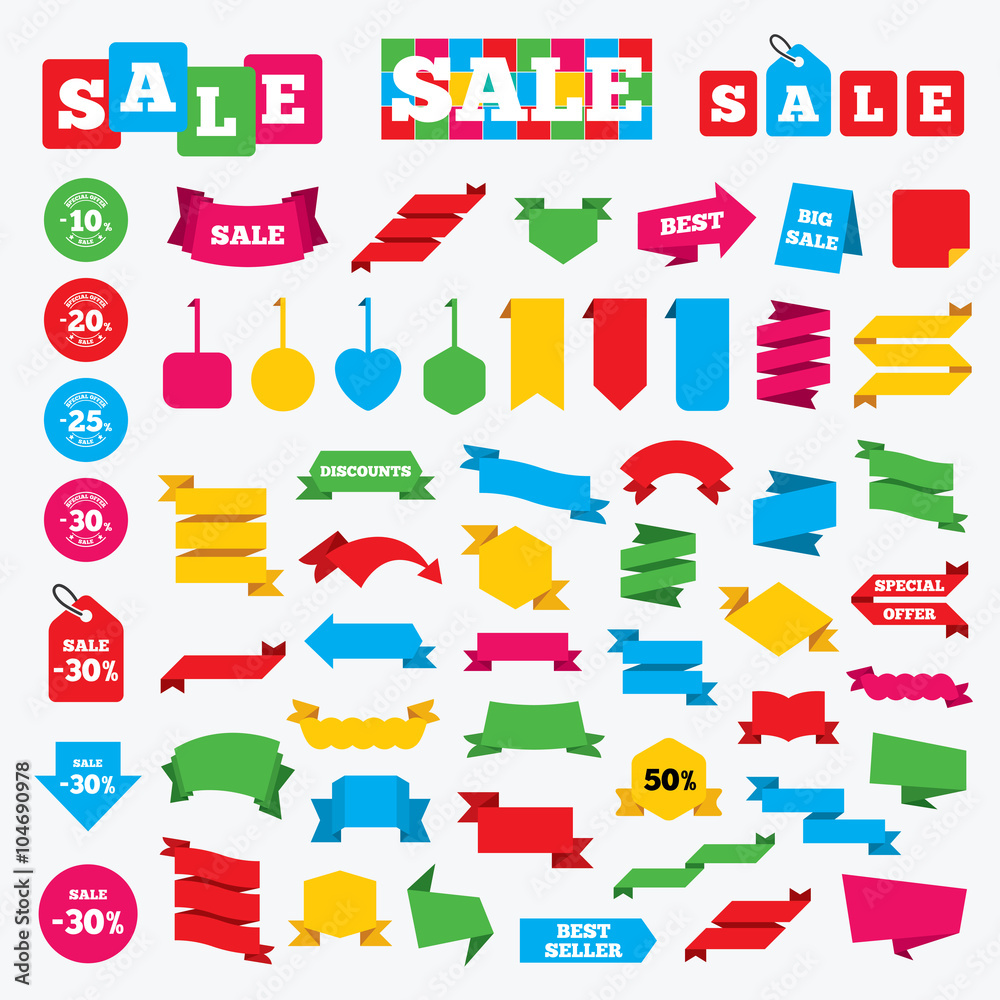 Sale discount icons. Special offer price signs. Sale discount icons. Special offer price signs.
