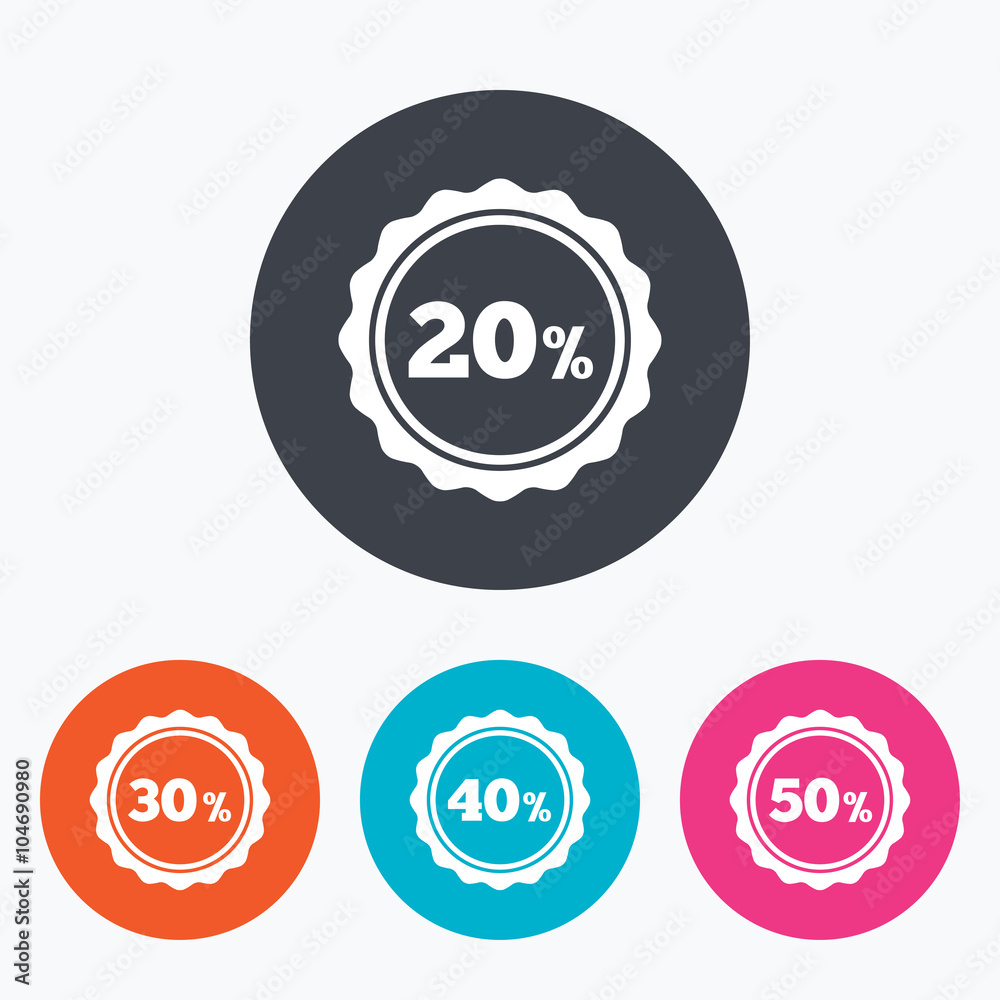Sale discount icons. Special offer price signs. Sale discount icons. Special offer price signs.