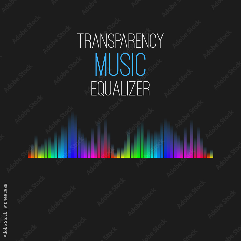 Fototapeta premium Transparency Music Equalizer. Vector Illustration