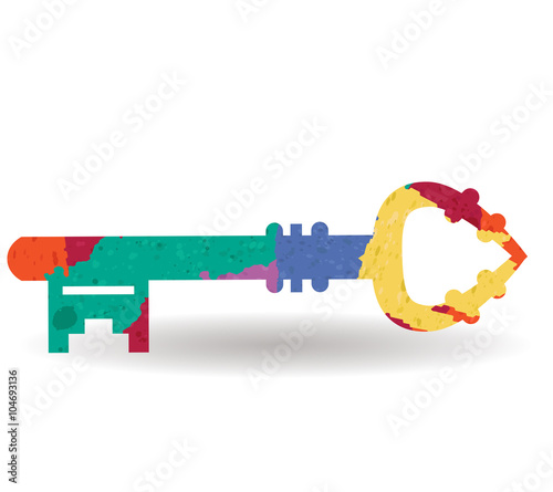 key drawn painted icon vector © noche