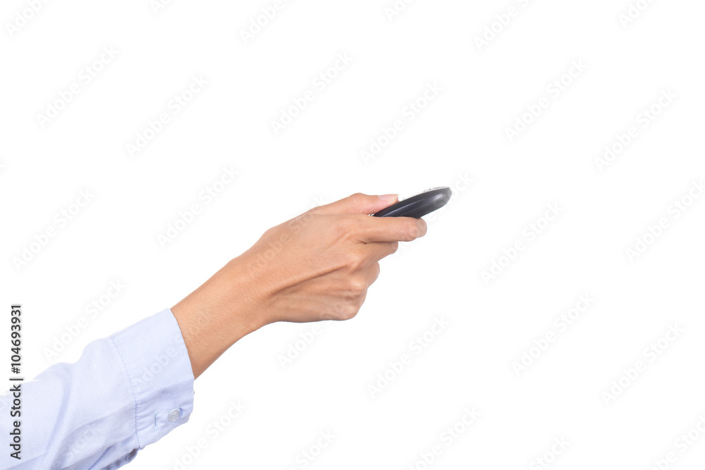 business woman hand holding car keys on white background business woman hand holding car keys on white background