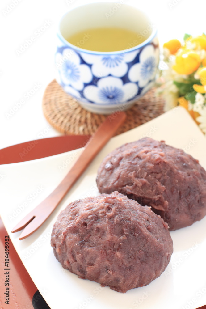 Japanese food, Ohagi red bean paste sticky rice cake Japanese food, Ohagi red bean paste sticky rice cake