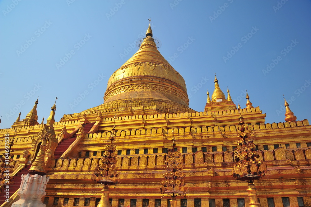 Shwezigon Pagoda in Bagan, Myanmar