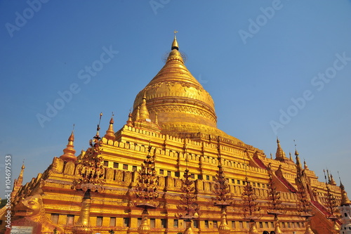 Shwezigon Pagoda in Bagan  Myanmar