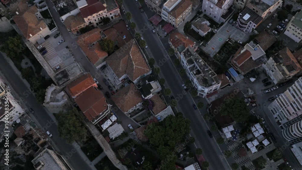 Aerial view in Albanian biggest port city Durres.
Aerial view in Albanian biggest port city Durres.