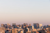 東京都市風景　マジックアワー　夕焼け　丸の内　大手町　夕景　夕日　コピースペース